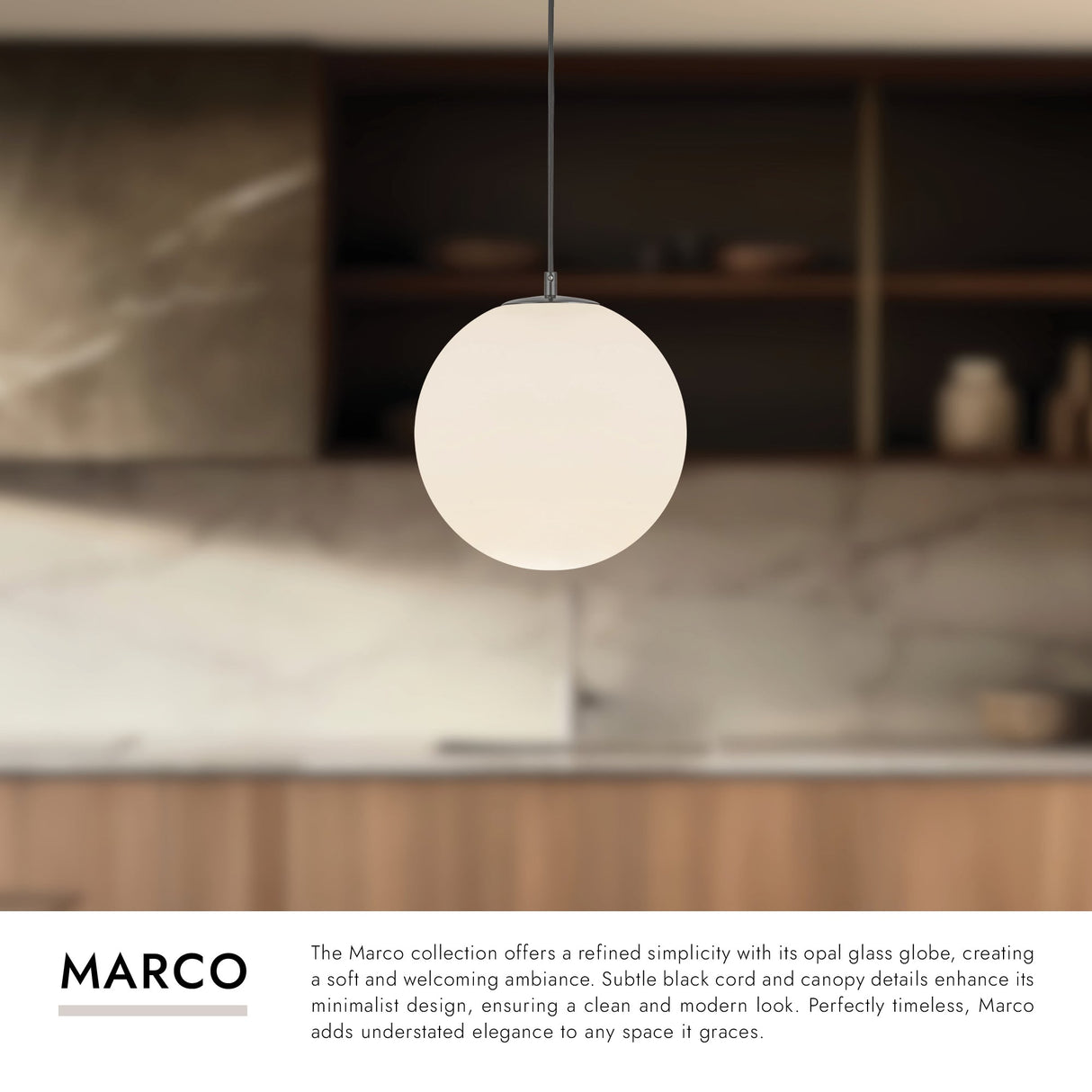 Kuzco Marco 12-in (196-in Wire) Pendant