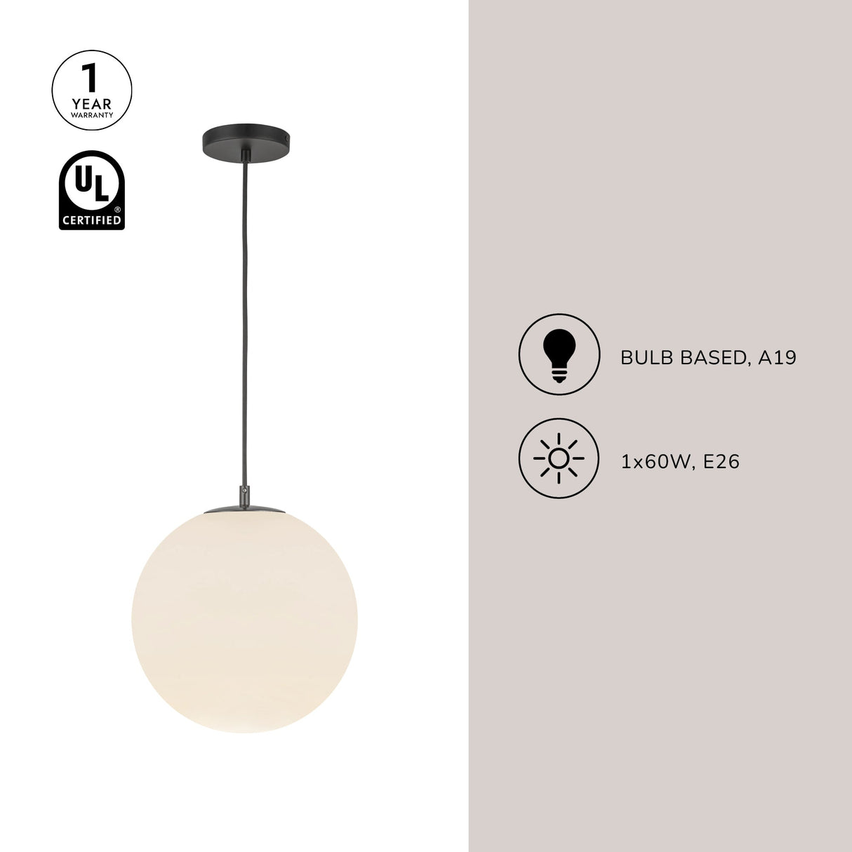 Kuzco Marco 12-in (196-in Wire) Pendant