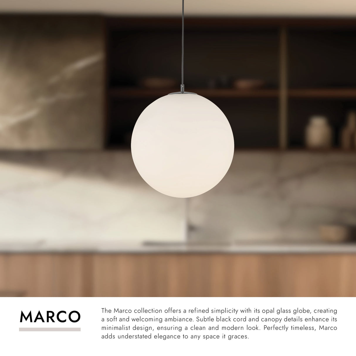 Kuzco Marco 16-in (196-in Wire) Pendant