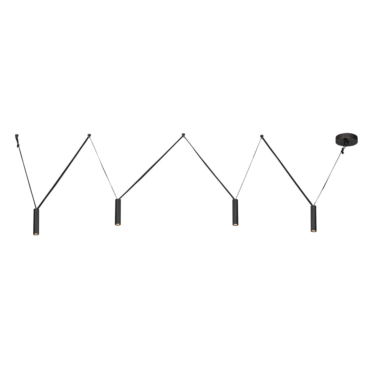 Kuzco Mason 4 Head Linear Pendant – Adjustable with Metal Strap Detail