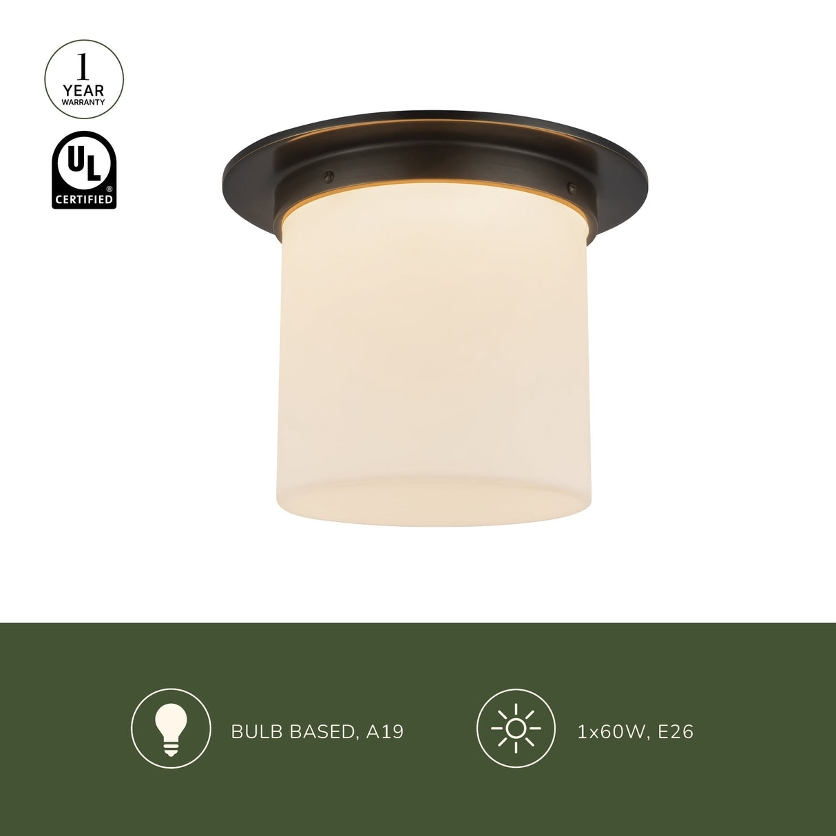 Alora Mineral 8-in (11-in Dia.) Flush Mount