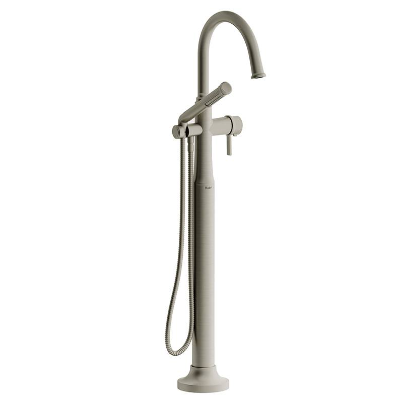 Momenti 2-way Type T (thermostatic) coaxial floor-mount tub filler with hand shower