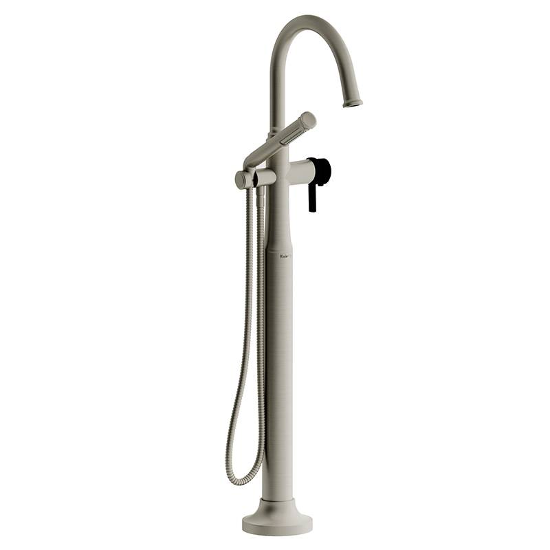 Momenti 2-way Type T (thermostatic) coaxial floor-mount tub filler with hand shower