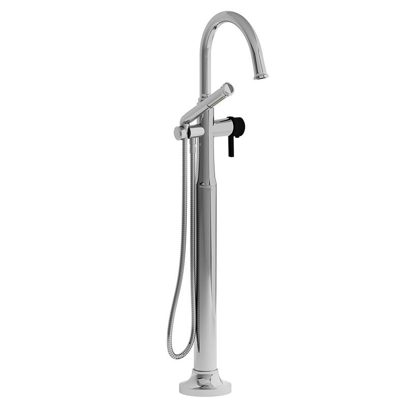 Momenti 2-way Type T (thermostatic) coaxial floor-mount tub filler with hand shower