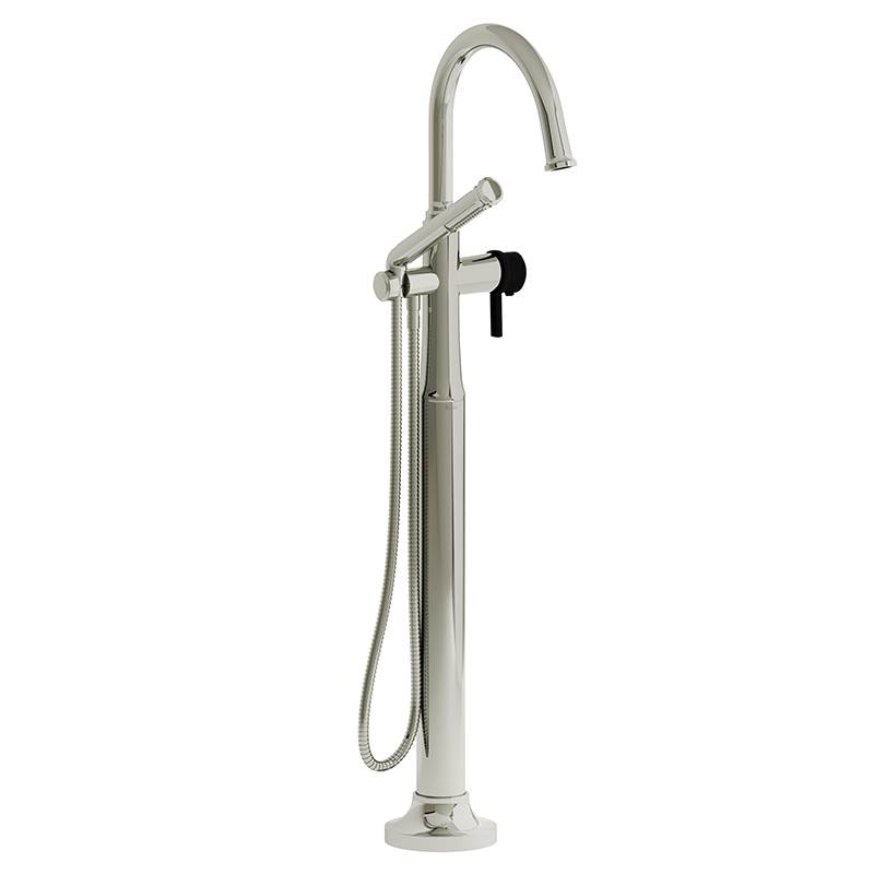 Momenti 2-way Type T (thermostatic) coaxial floor-mount tub filler with hand shower