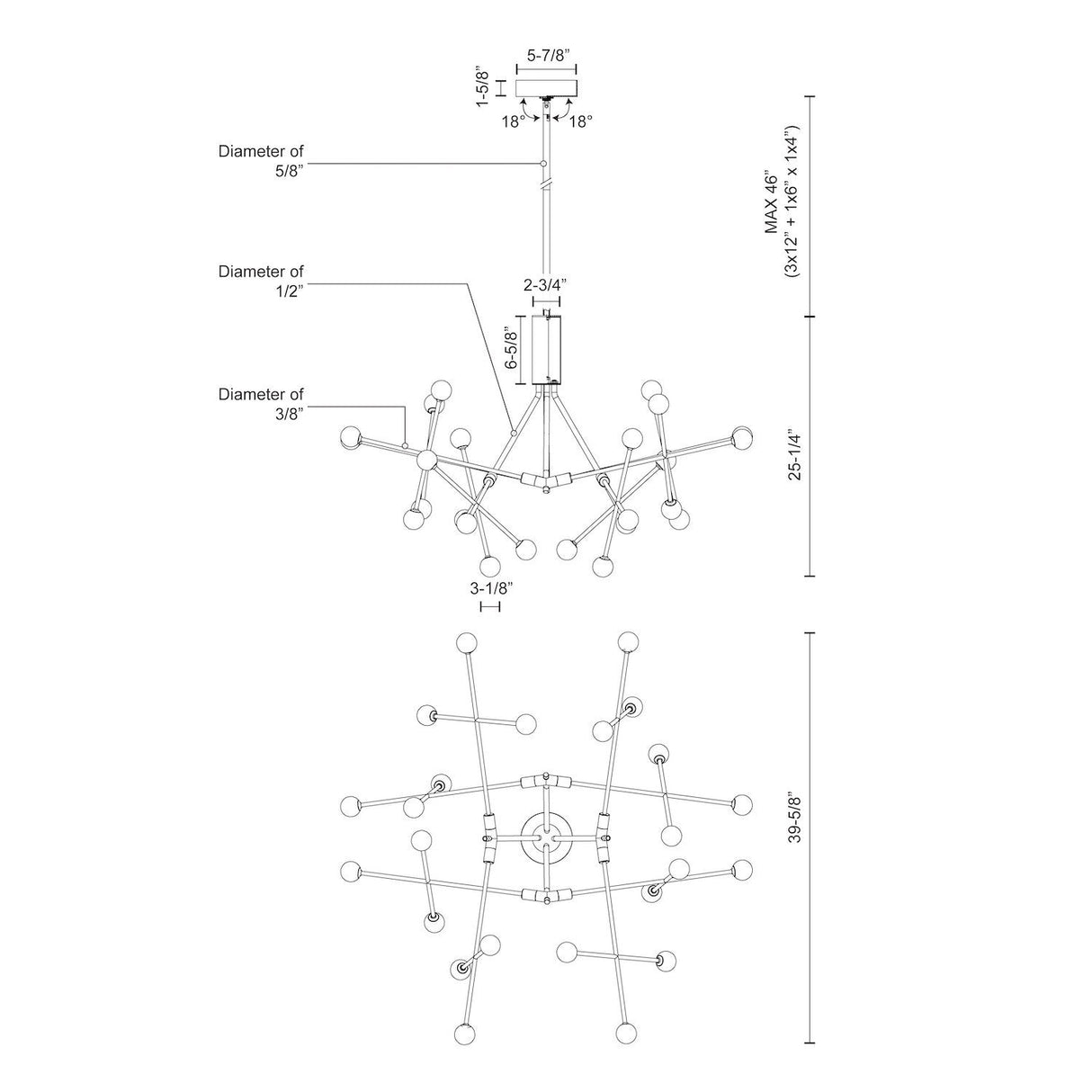 Kuzco Moto 39-in Chandelier