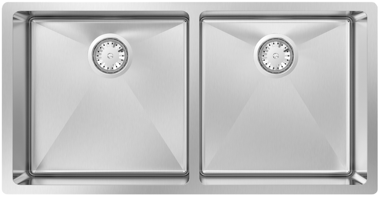 Montego 34" 50/50 Double Sink, Undermount, 18 Gauge, R15, Single Box