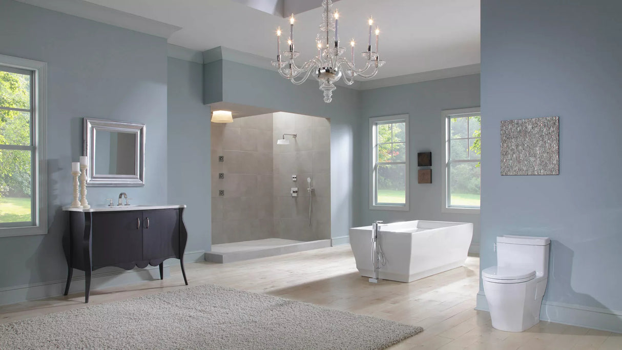 AimesOne-Piece Toilet, 1.28GPF, Elongated Bowl -WASHLET+ Connection