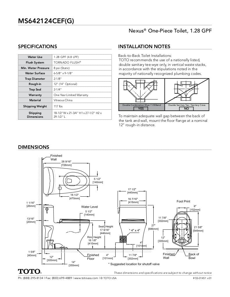 Nexus One-Piece Toilet, 1.28 GPF, Elongated Bowl