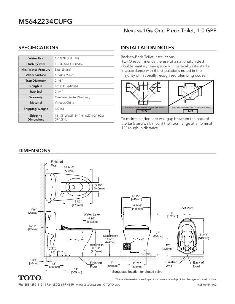 Nexus 1G One-Piece Toilet, 1.0 GPF, Elongated Bowl - Slim Seat
