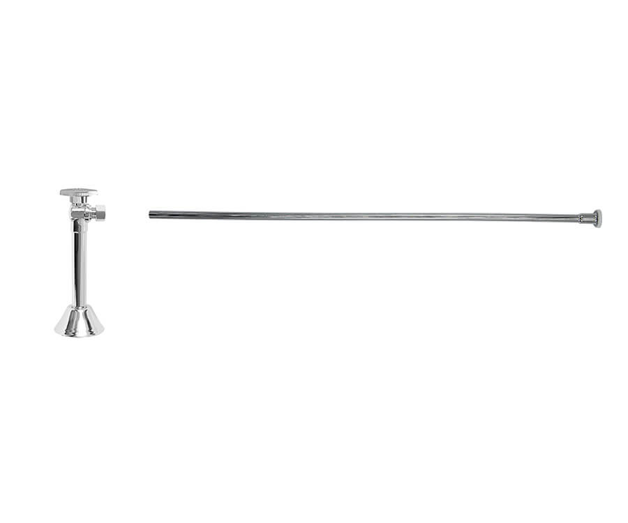 Toilet Supply Kit - Brass Oval Handle with 1/4 Turn Ball Valve (MT316-NL) - Angle Sweat, Flat Head Riser