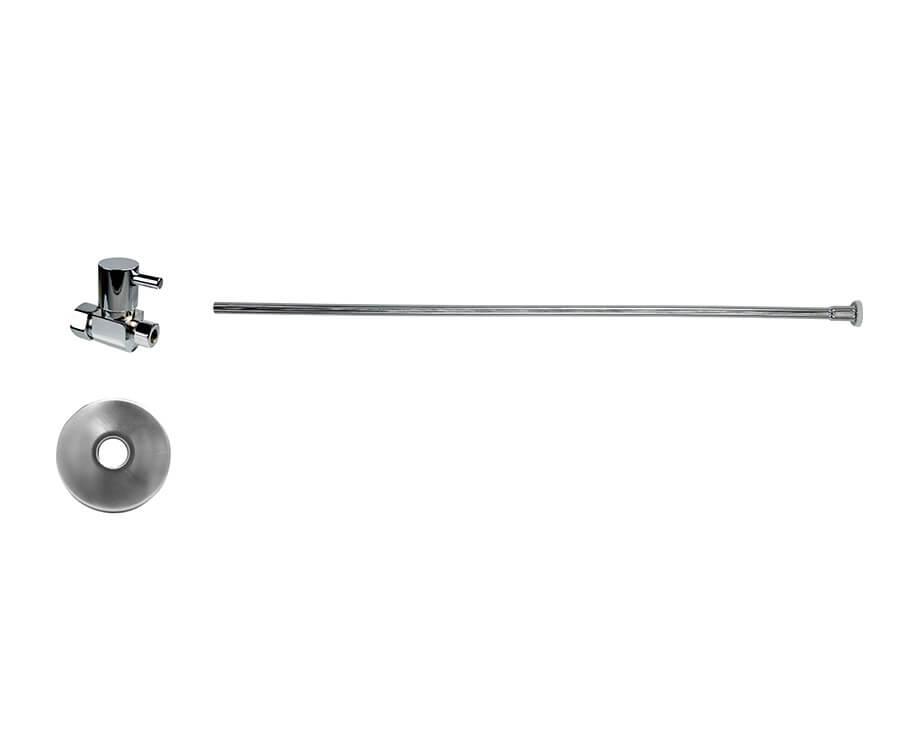 Toilet Supply Kit - Contemporary Lever Handle with 1/4 Turn Ceramic Disc Cartridge Valve (MT5120L-NL) - Straight, Flat Head Riser