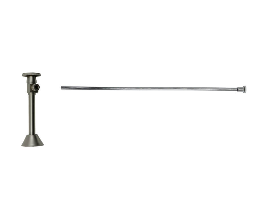 Toilet Supply Kit - Brass Oval Handle with 1/4 Turn Ceramic Disc Cartridge Valve (MT6160-NL) - Angle Sweat, Flat Head Riser