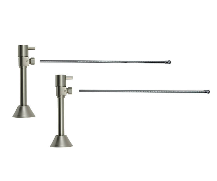 Lavatory Supply Kit - Contemporary Lever Handle with 1/4 Turn Ceramic Disc Cartridge Valve (MT516L-NL) - Angle Sweat, No Trap