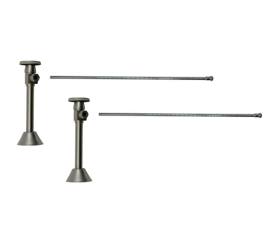 Lavatory Supply Kit - Brass Oval Handle with 1/4 Turn Ceramic Cartridge Valve (MT6160-NL) - Angle Sweat, No Trap