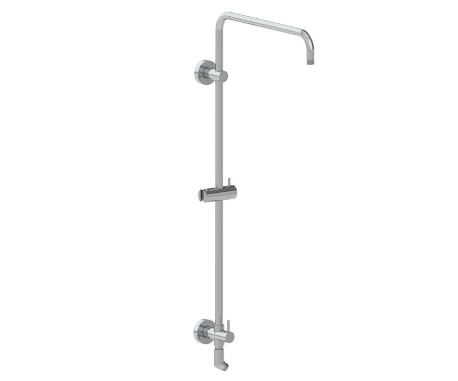 Rain Rail Plus – Wall Mounted Shower Rail with Bottom Outlet Integral Waterway and Diverter (Short - CA)