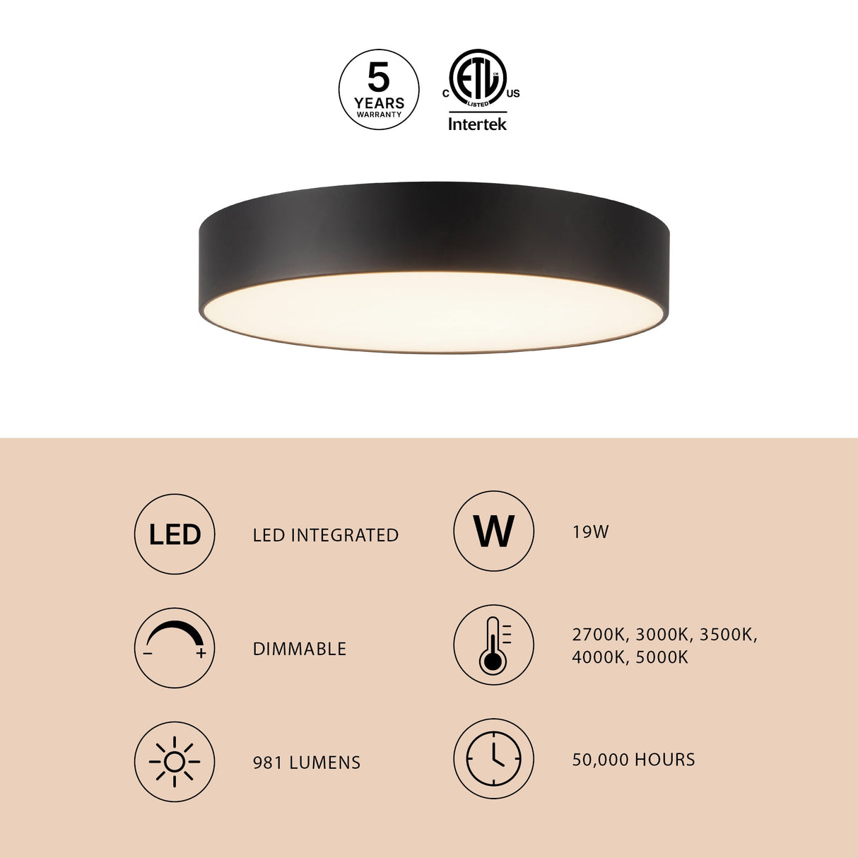 Kuzco Vibe Musa 8-in Flush Mount