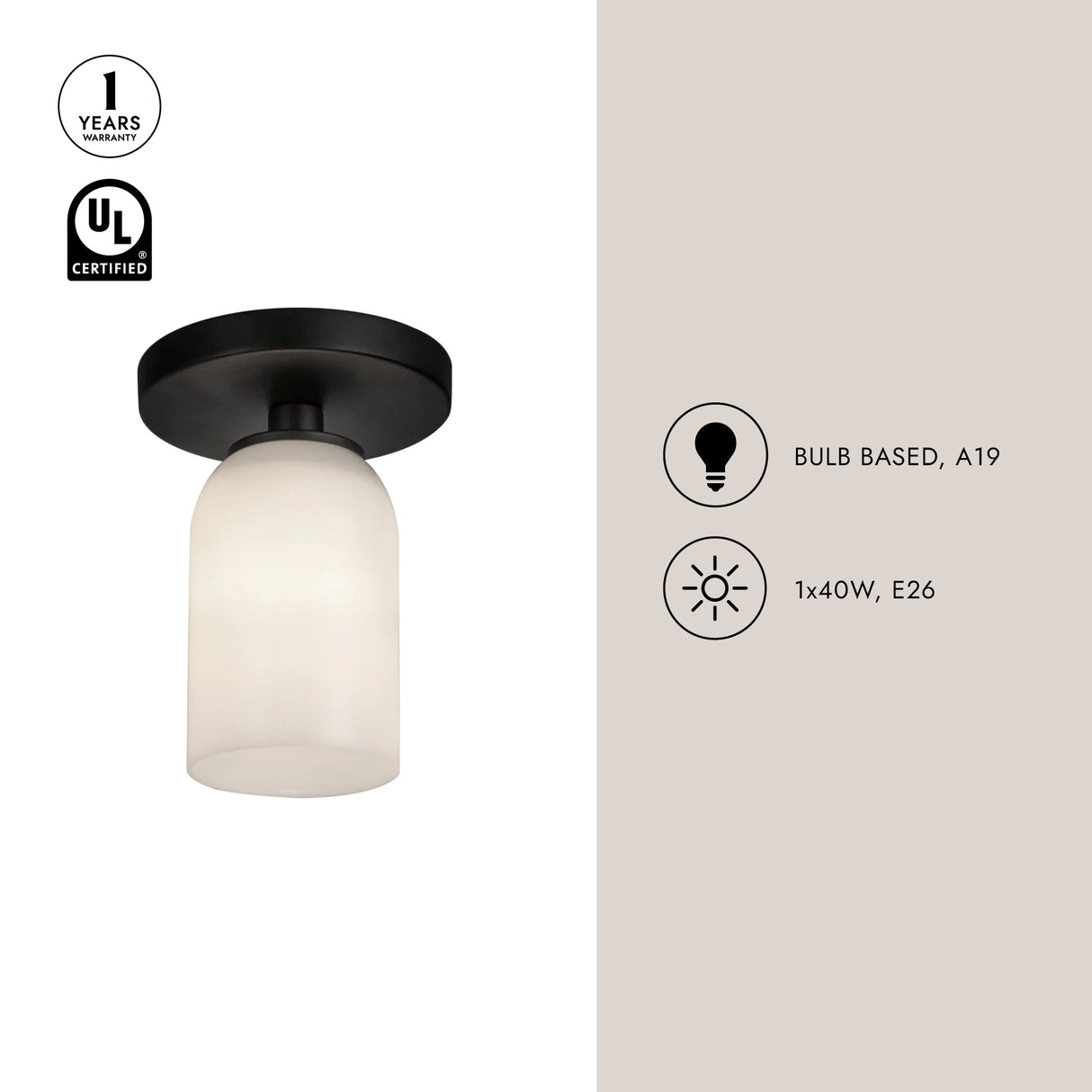 Kuzco Nola 4-in Semi-Flush Mount