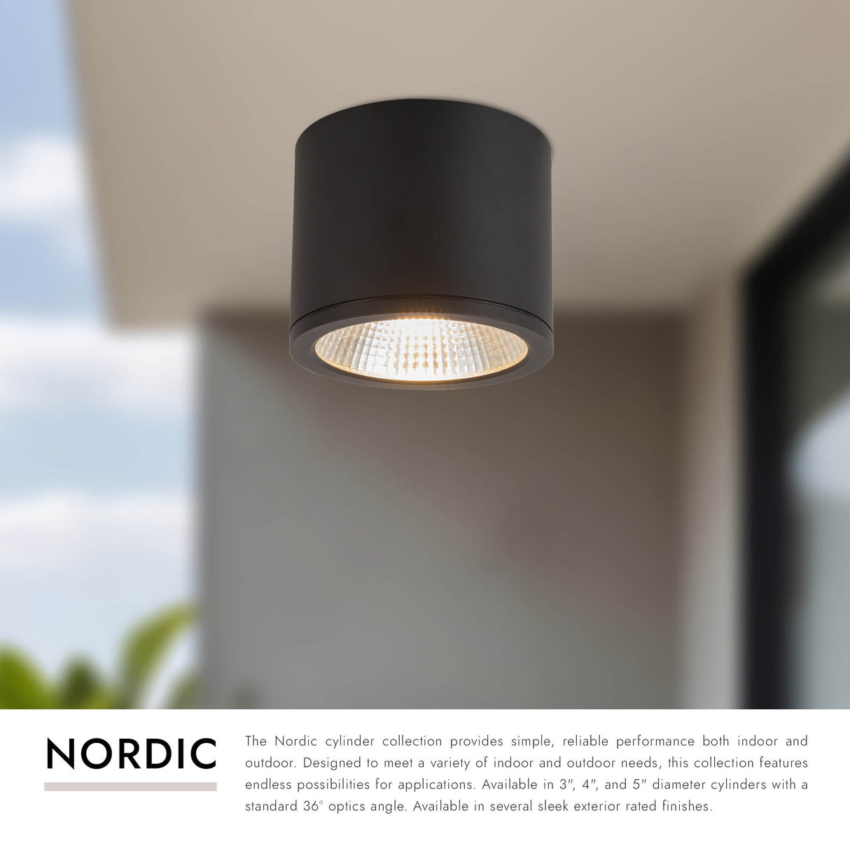Kuzco Architectural Nordic 4-in (5-in Dia.) Exterior Ceiling