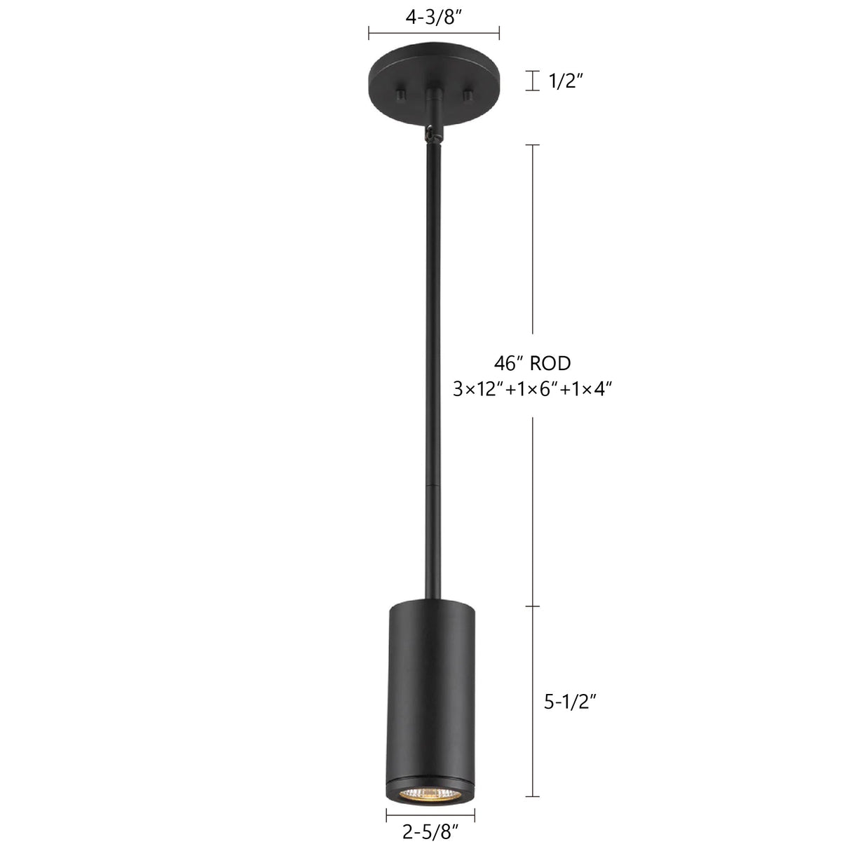 Kuzco Architectural Nordic 5-in (2-in Dia.) Exterior Pendant