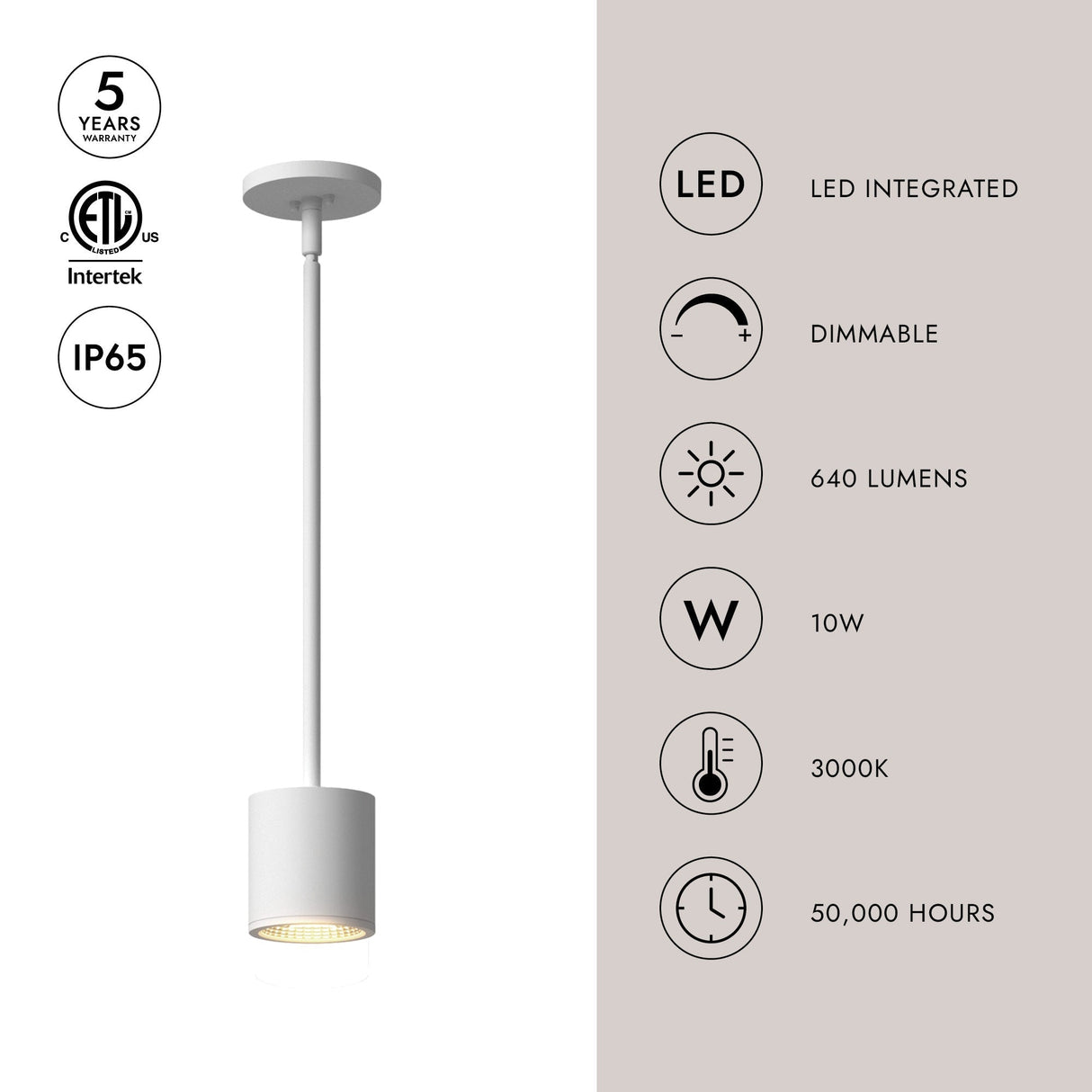 Kuzco Architectural Nordic 3-in (3-in Dia.) Exterior Pendant