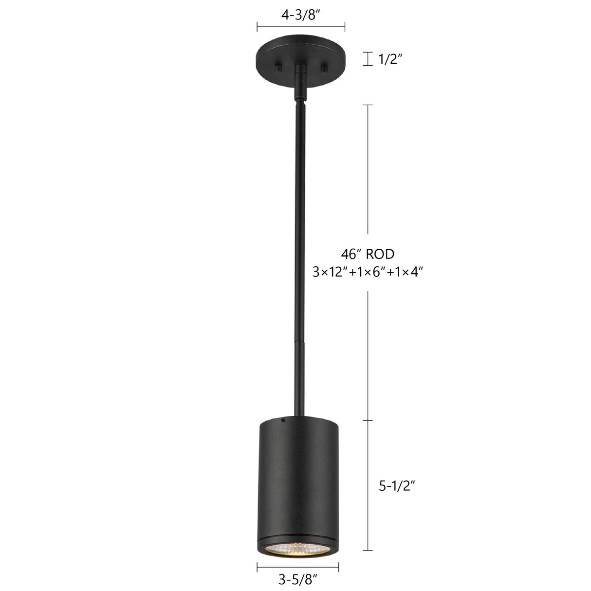 Kuzco Architectural Nordic 5-in (3-in Dia.) Exterior Pendant