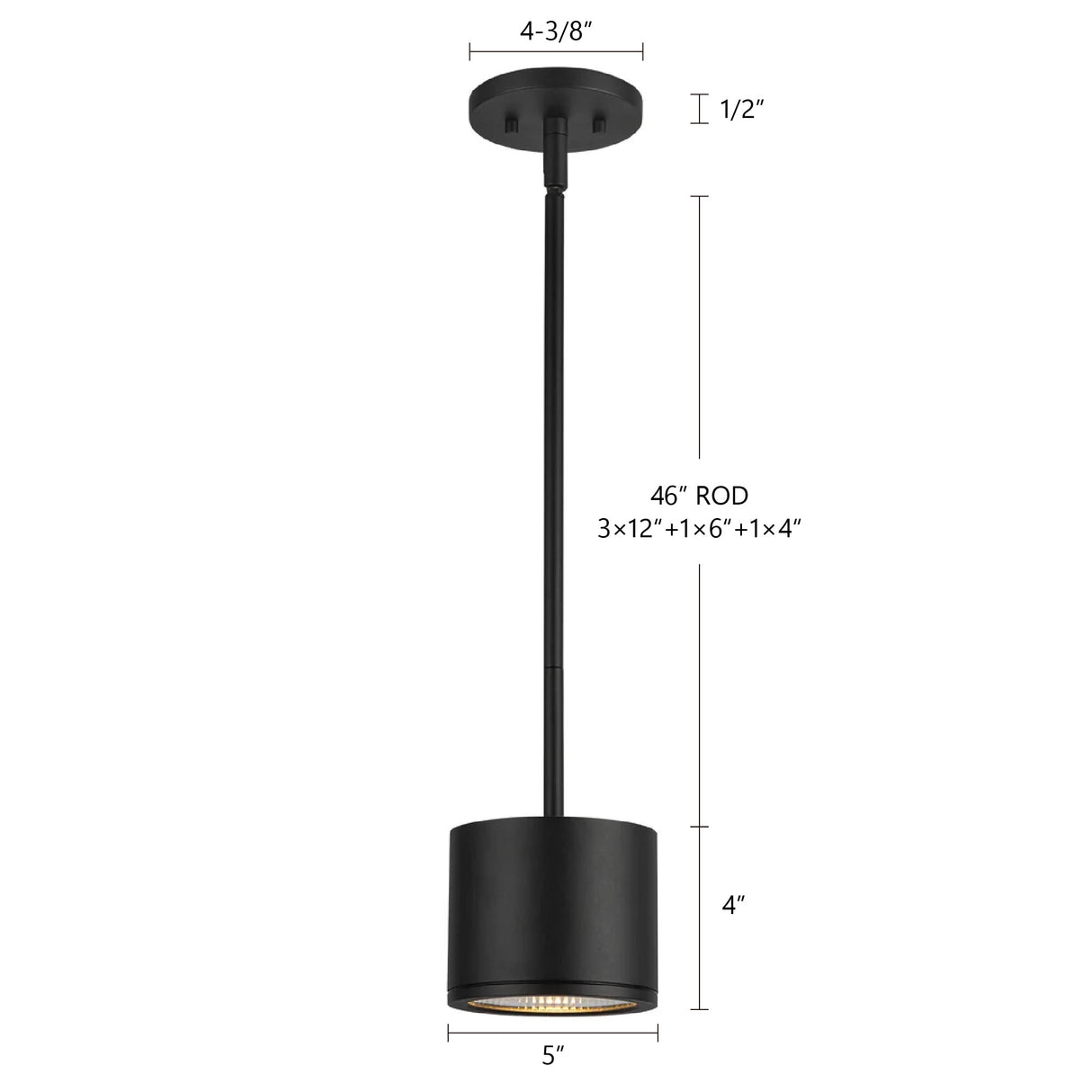 Kuzco Architectural Nordic 4-in (5-in Dia.) Exterior Pendant