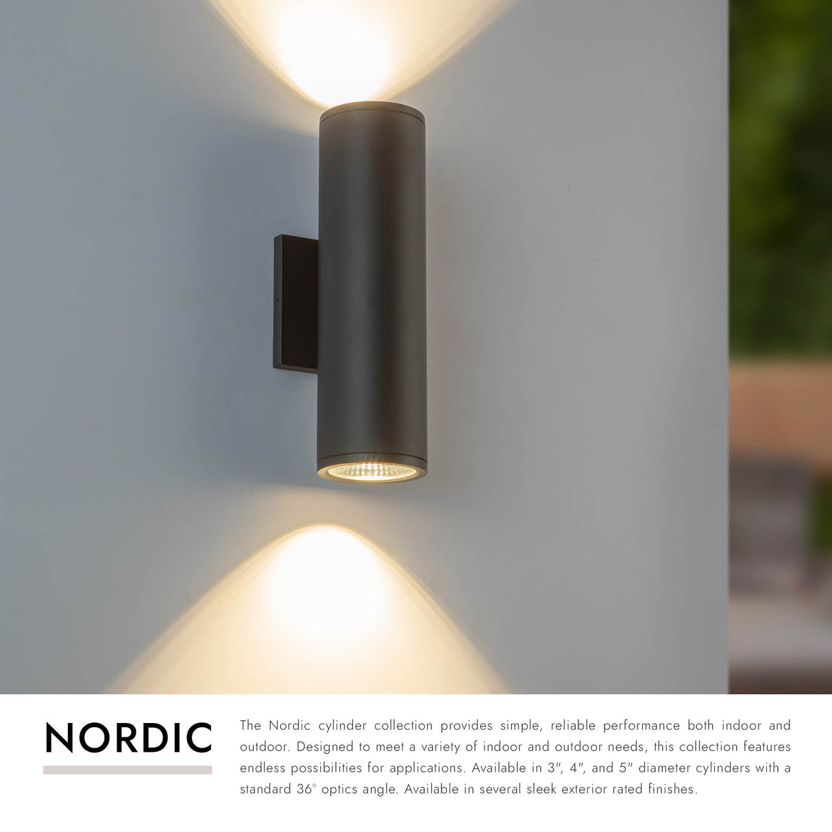 Kuzco Architectural Nordic 12-in (3-in Dia.) Exterior Wall