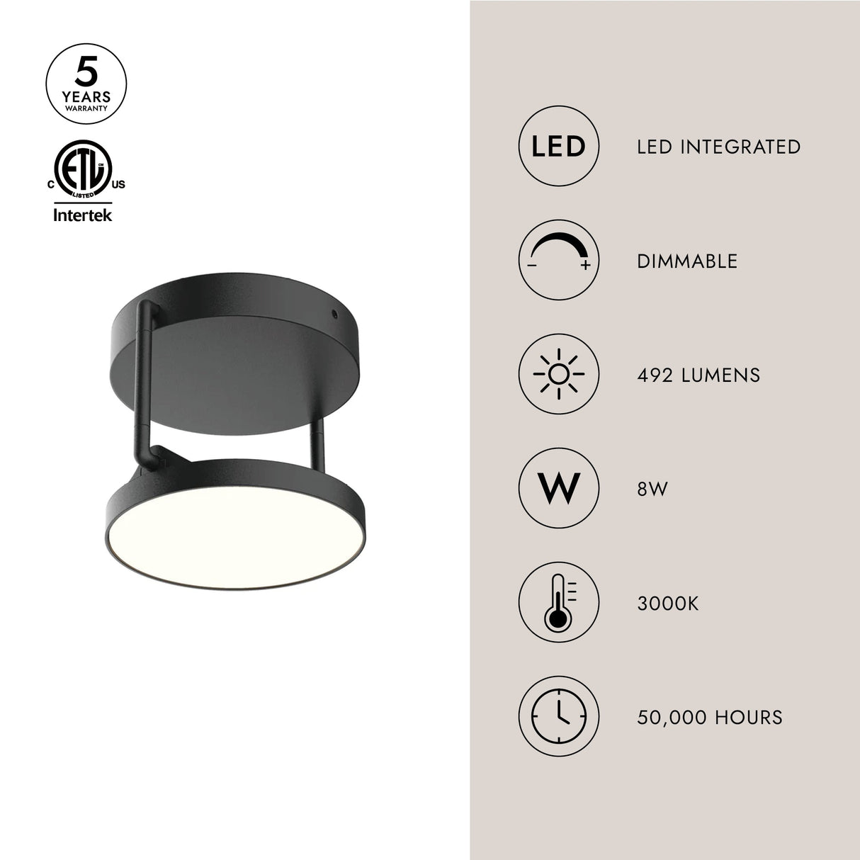 Kuzco Novel 5-in Semi-Flush Mount