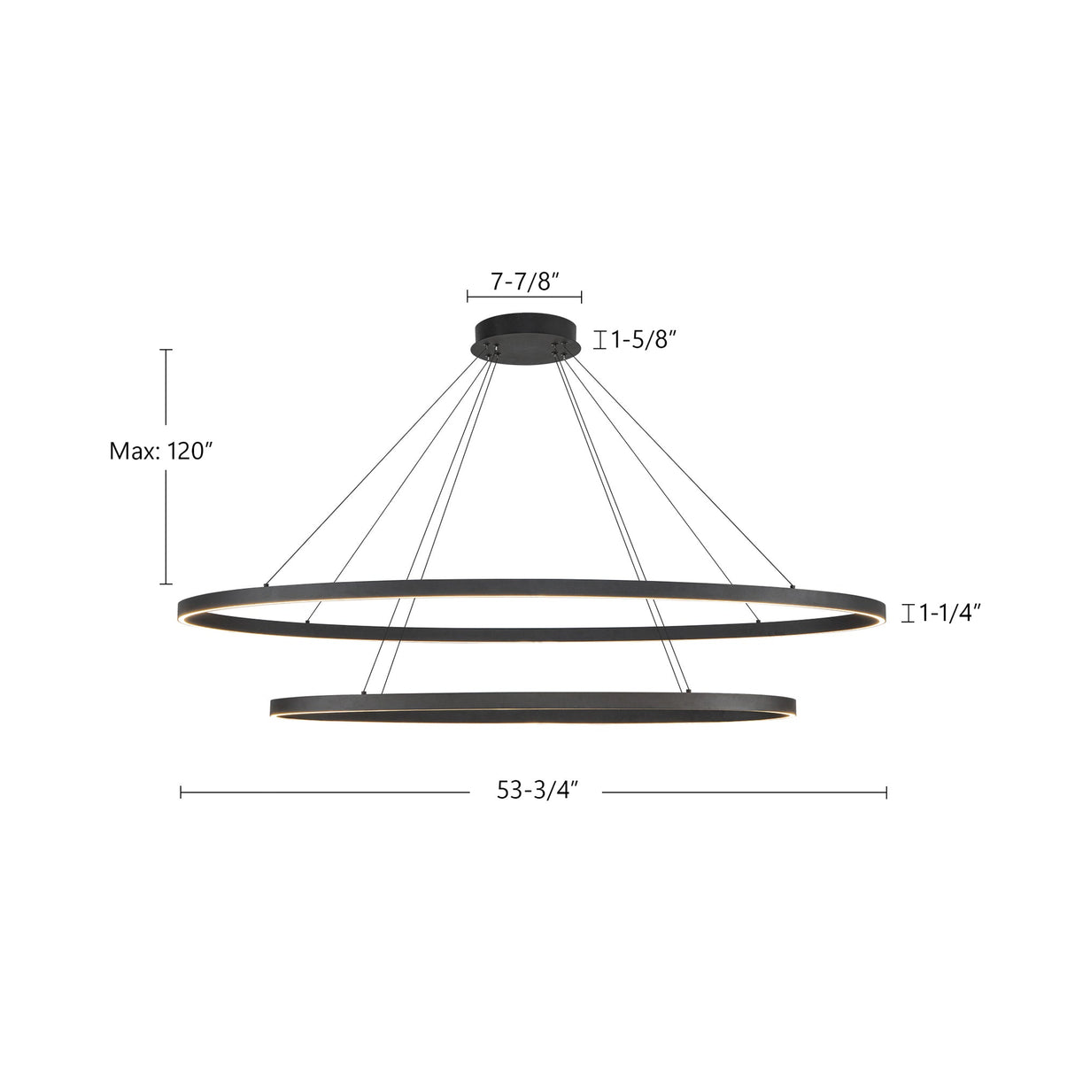 Kuzco Ovale 53-in 2 Layer Chandelier