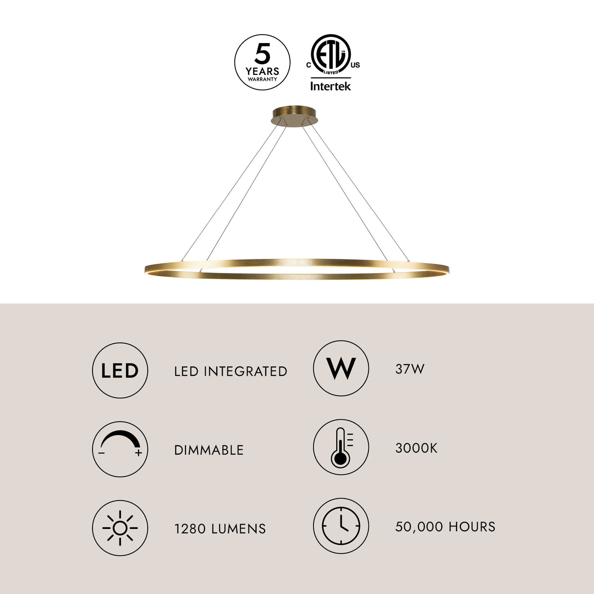 Kuzco Ovale 53-in Linear Pendant