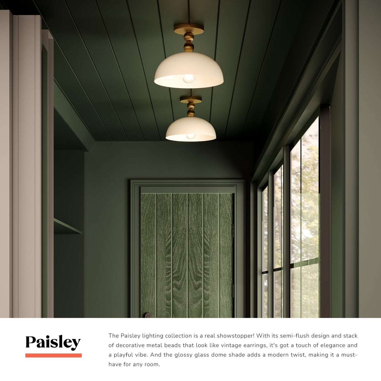Alora Mood Paisley 12-in Semi-Flush Mount