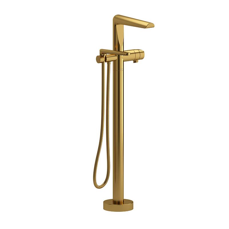 Parabola 2-way Type T (thermostatic) coaxial floor-mount tub filler with hand shower trim