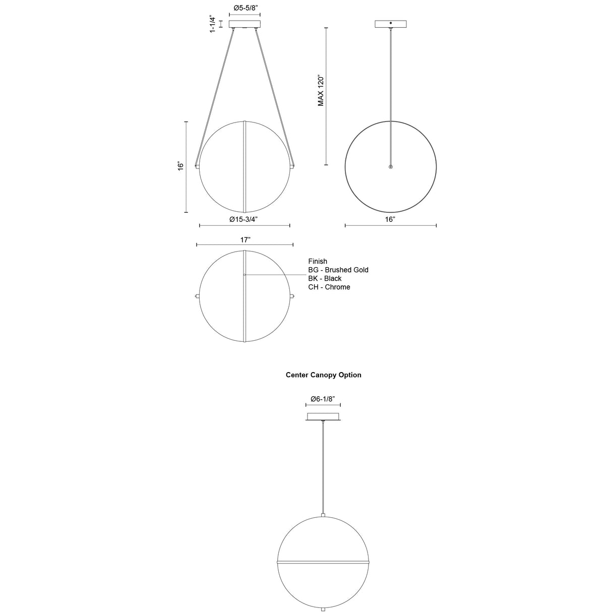 Kuzco Aries 16-in Pendant
