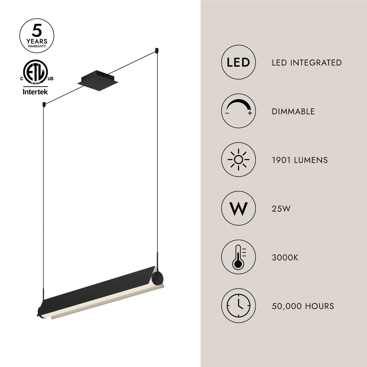 Kuzco Phoenix 36-in Linear Pendant