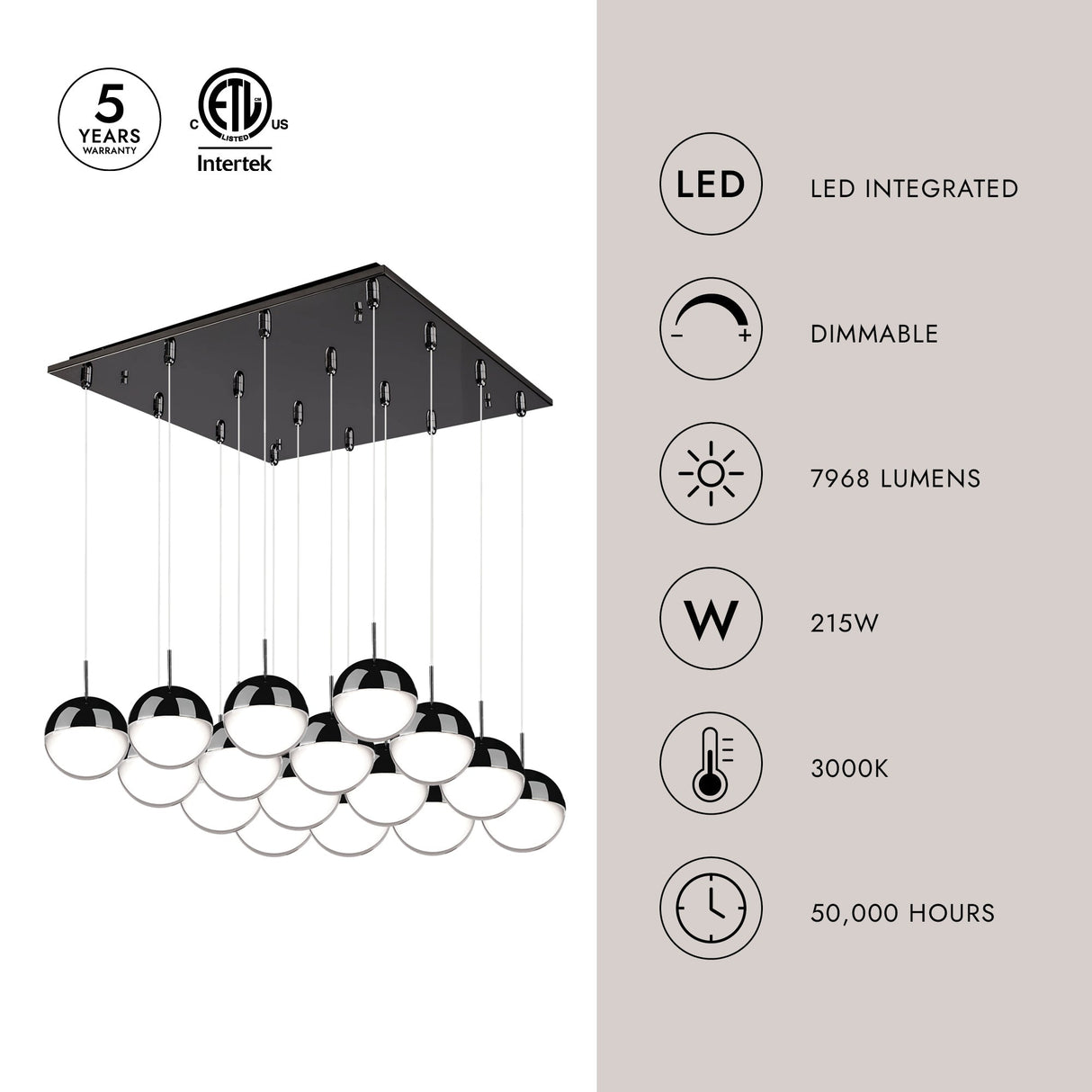 Kuzco Pluto 4-in 16 Head Multi Pendant