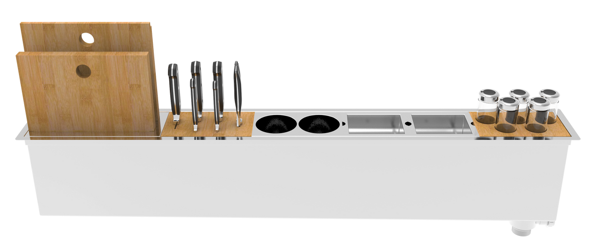Panama Slim 45" Chef Prep Station and Trough Sink with Accessories