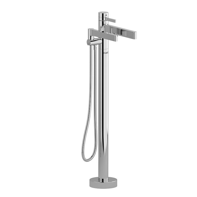 Paradox 2-way Type T (thermostatic) coaxial floor-mount tub filler with hand shower trim