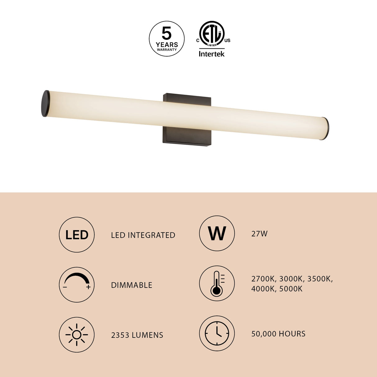 Kuzco Vibe Rico 30-in Wall/Vanity Light