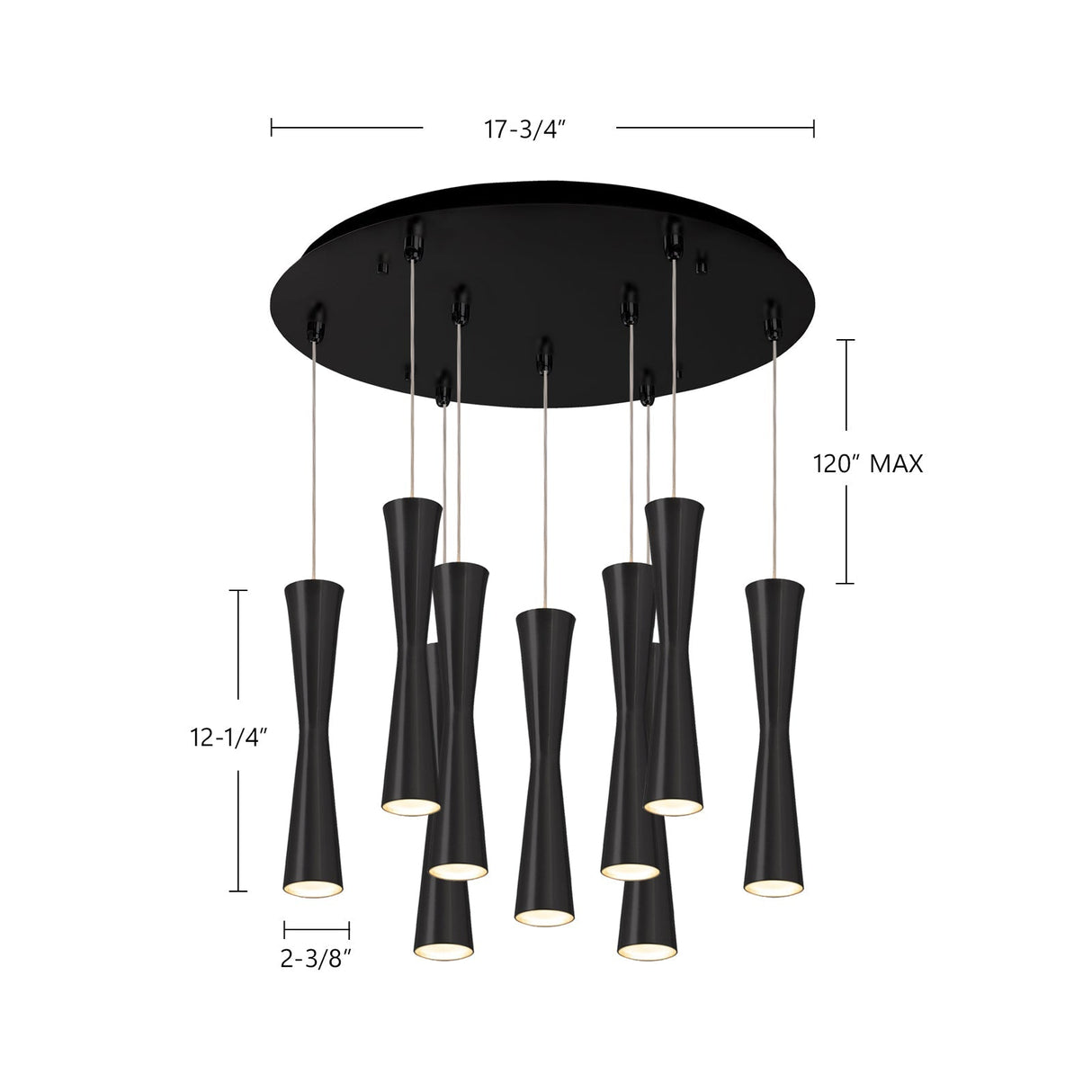 Kuzco Robson 2-in 9 Head Multi Pendant