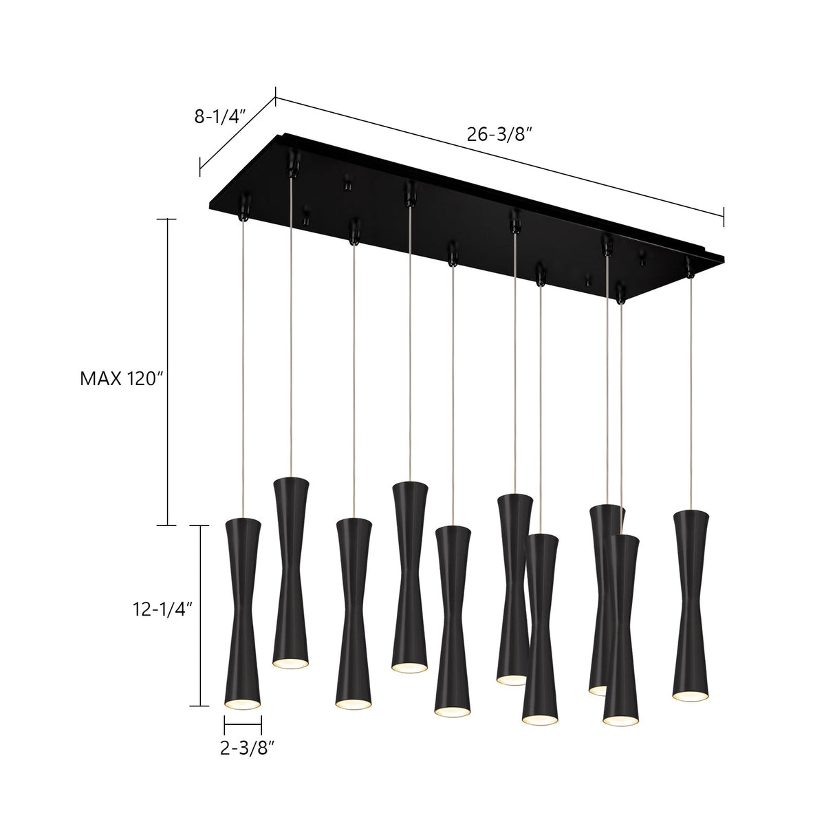 Kuzco Robson 2-in 10 Head Multi Pendant