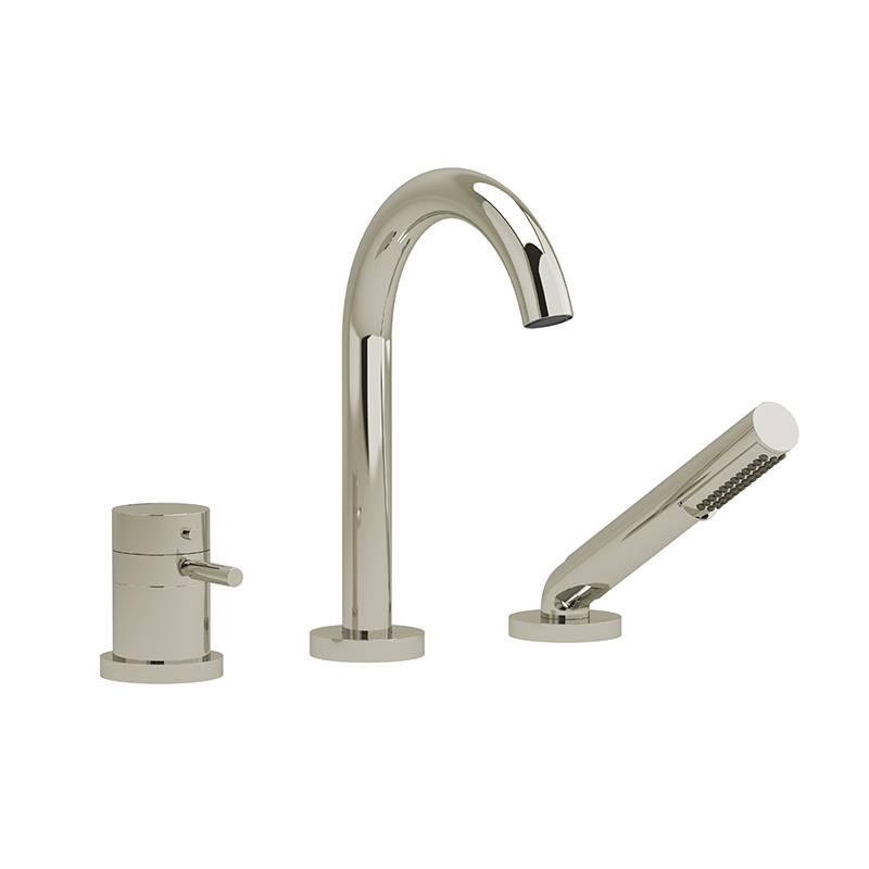 Riu 2-way 3-piece Type T (thermostatic) coaxial deck-mount tub filler with hand shower