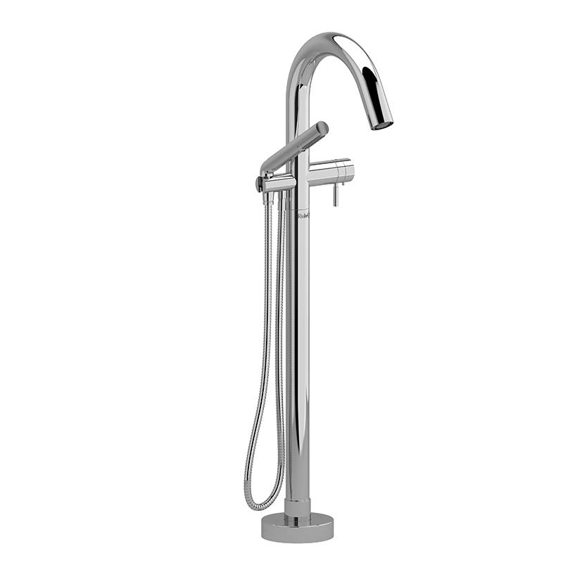 Riu 2-way Type T (thermostatic) coaxial floor-mount tub filler with hand shower trim