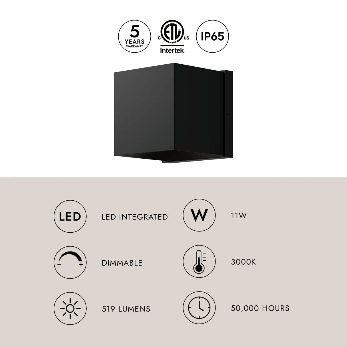 Kuzco Rene 5-in Exterior Wall Sconce