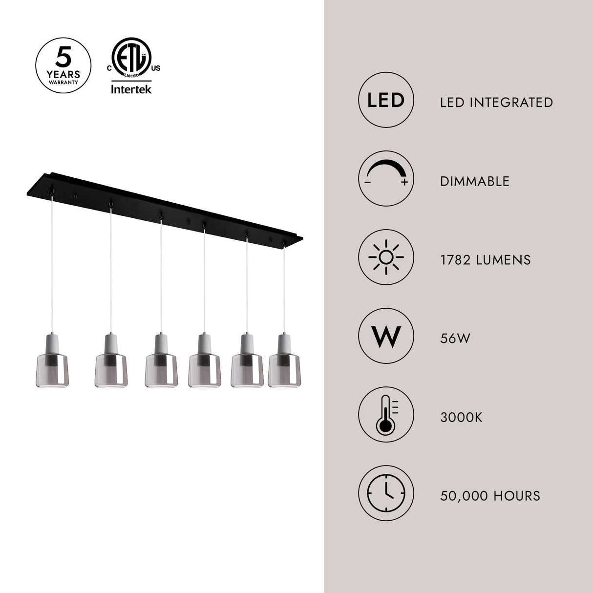 Kuzco Samson 6-in 6 Head Multi Pendant