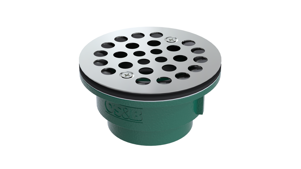 Cast Iron Shower Drain with 2" Outlet for use with Molded Bases (SD357-SS)