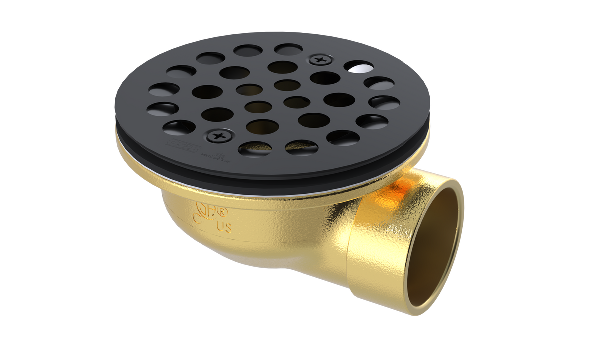 Brass Shower Drain with 1-1/2" Outlet for use with Molded Bases (SD370)