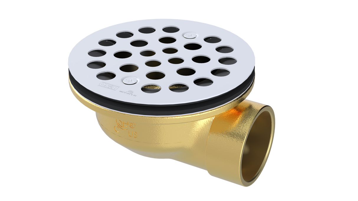 Brass Shower Drain with 1-1/2" Outlet for use with Molded Bases (SD370)