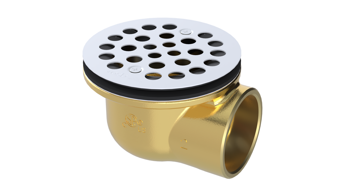 Brass Shower Drain with 2" Outlet for use with Molded Bases (SD372)