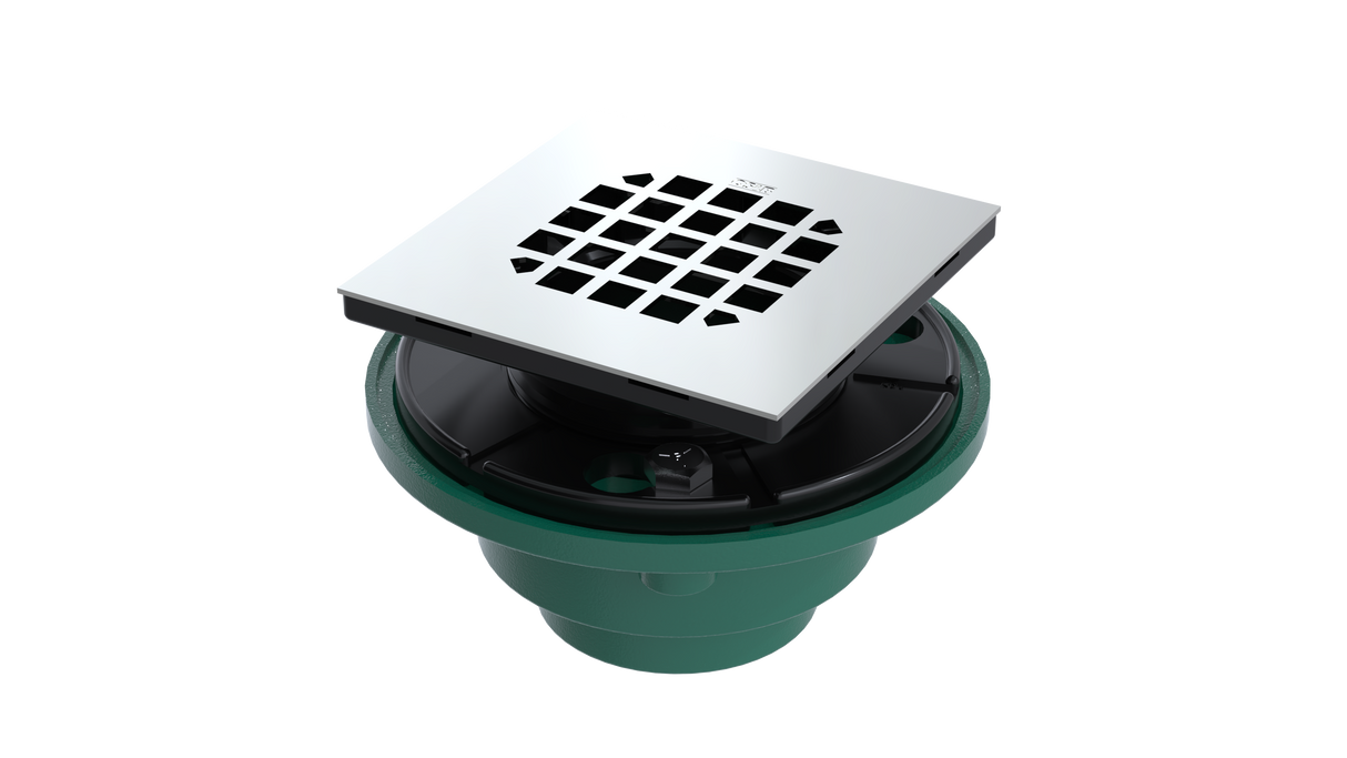 Cast Iron Shower Drain with 1-1/2" Outlet for use with Tile Bases (SD446-SS)